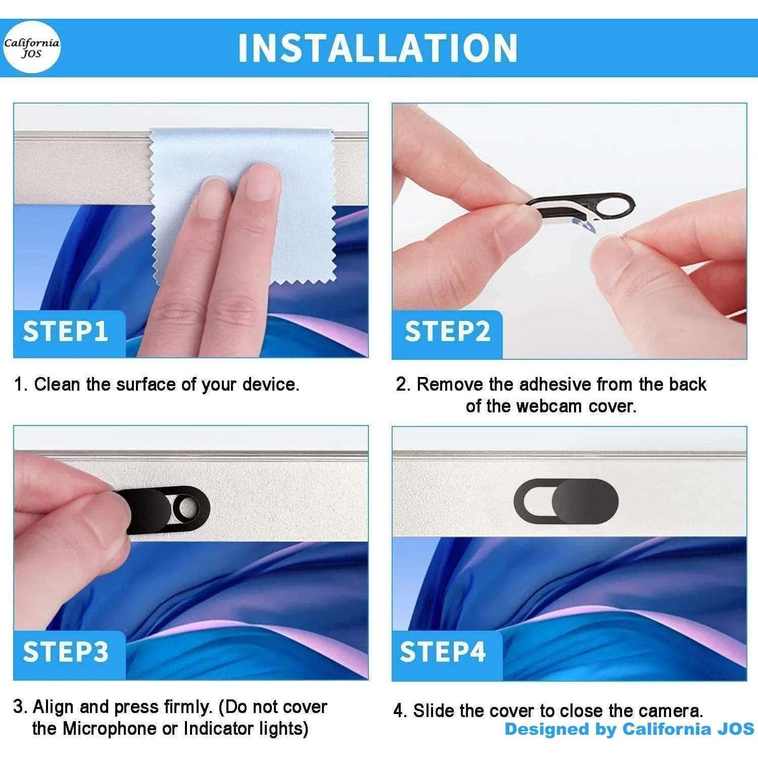 Cubierta de Webcam Deslizante 12 PCS California JOS - Privacidad