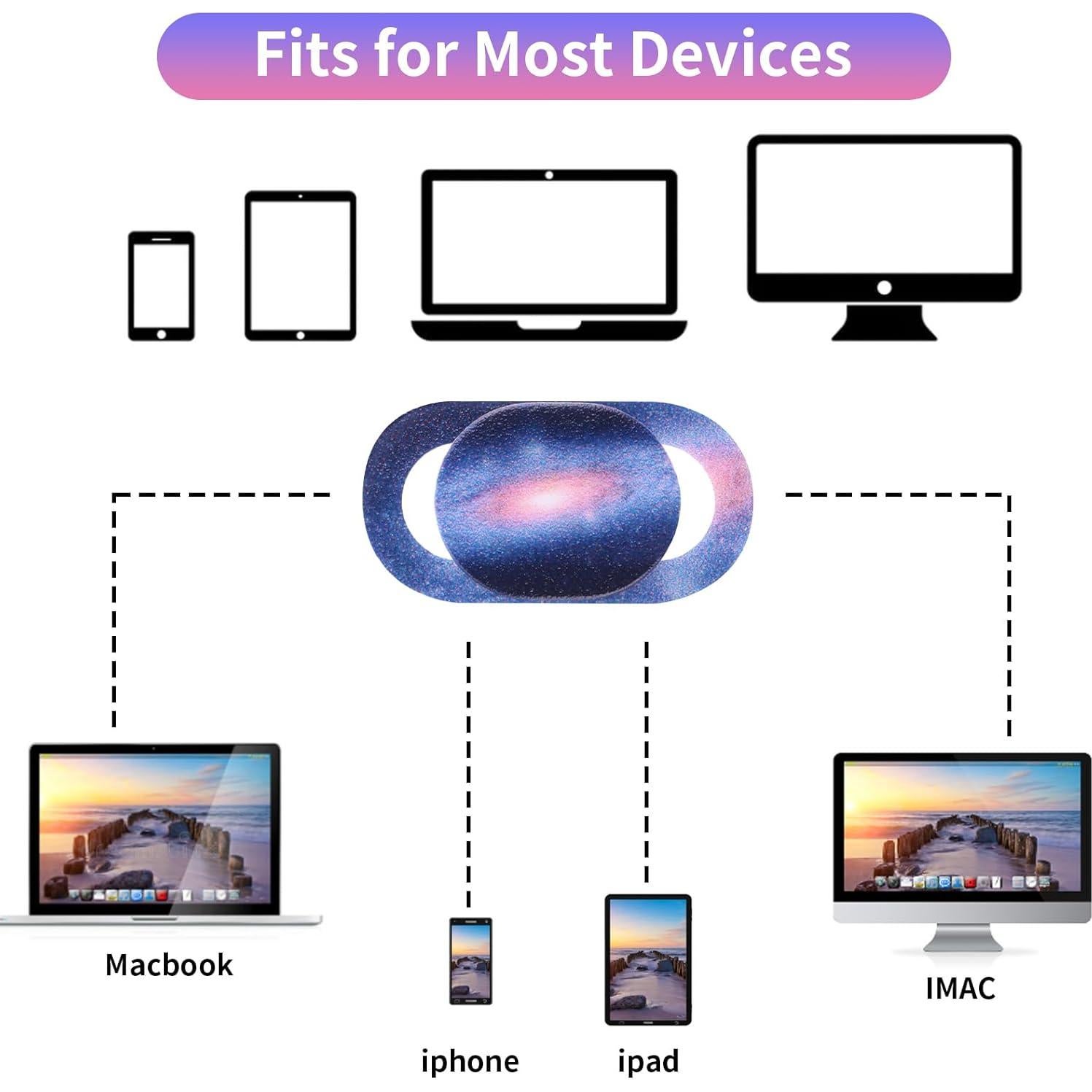 Cobee 8PCS Cubierta de Cámara Laptop Cielo Estrellado 1.8x0.9cm