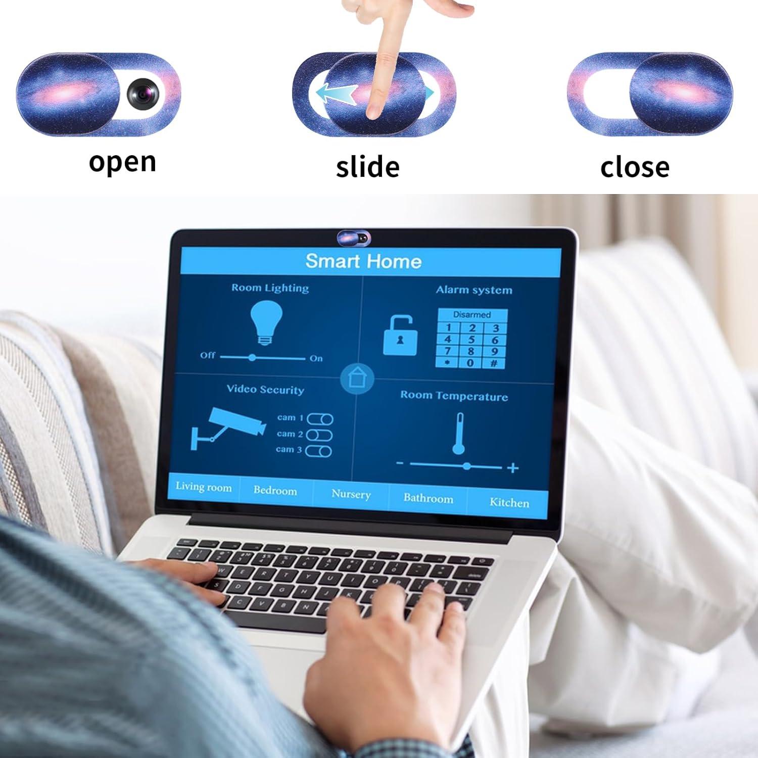 Cobee 8PCS Cubierta de Cámara Laptop Cielo Estrellado 1.8x0.9cm