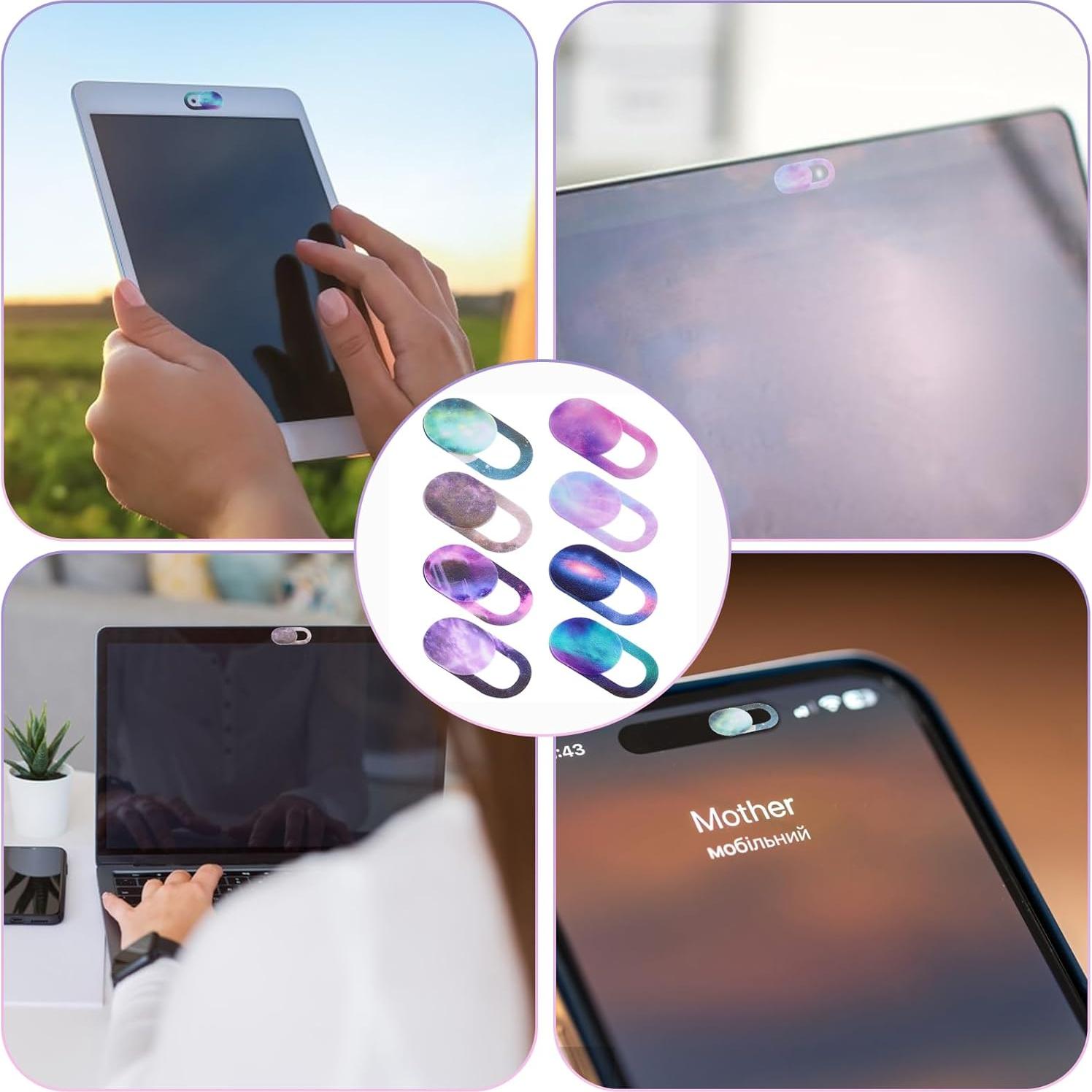 Cobee 8PCS Cubierta de Cámara Laptop Cielo Estrellado 1.8x0.9cm