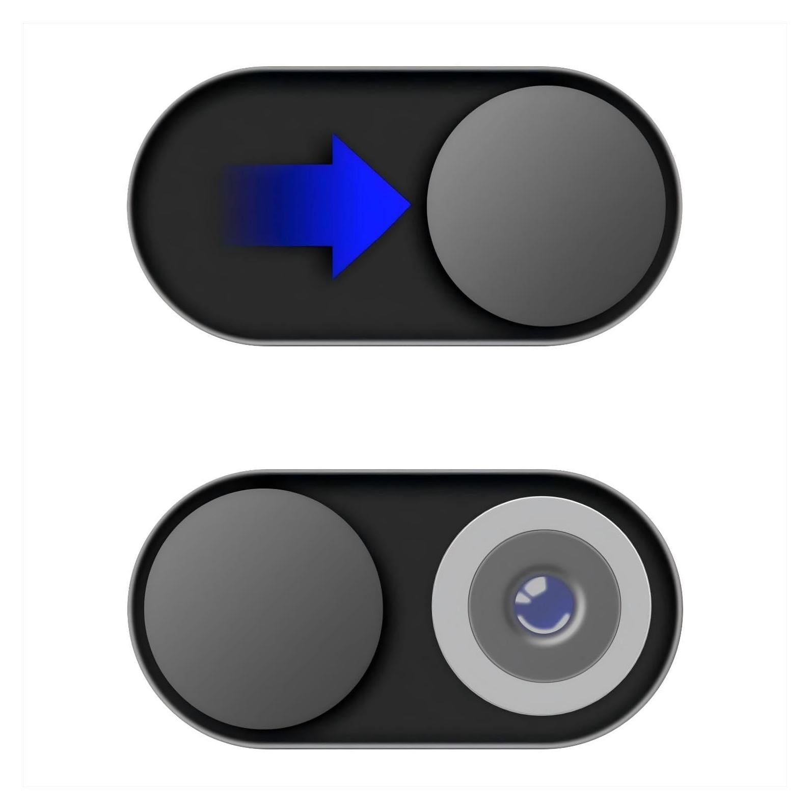 Cubierta de Webcam Deslizante JiSiTeCai - Paquete de 2 Negro