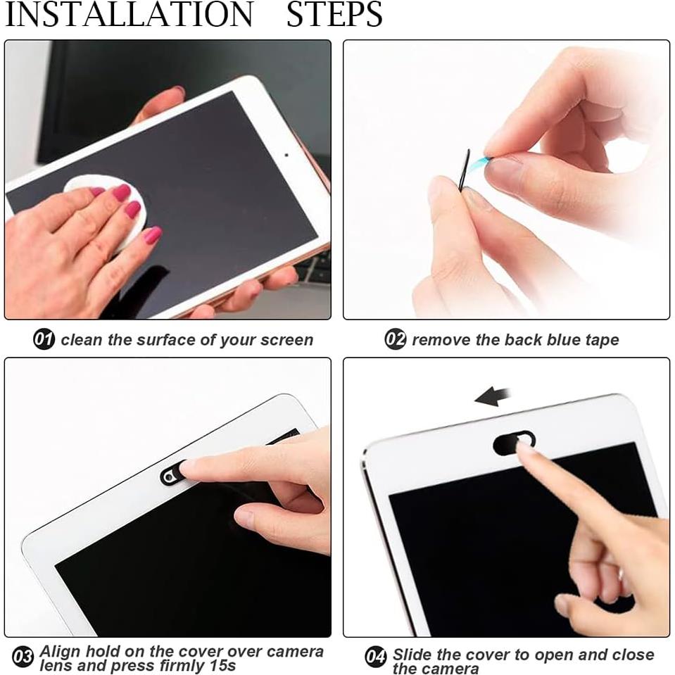 Camera Cover Slide, Ultra Thin Webcam Laptop Cover Slide Blocker for Computer MacBook Pro iMac PC Tablet iPad Notebook Surface Pro Echo Show Camera for Protecting Your Privacy Security