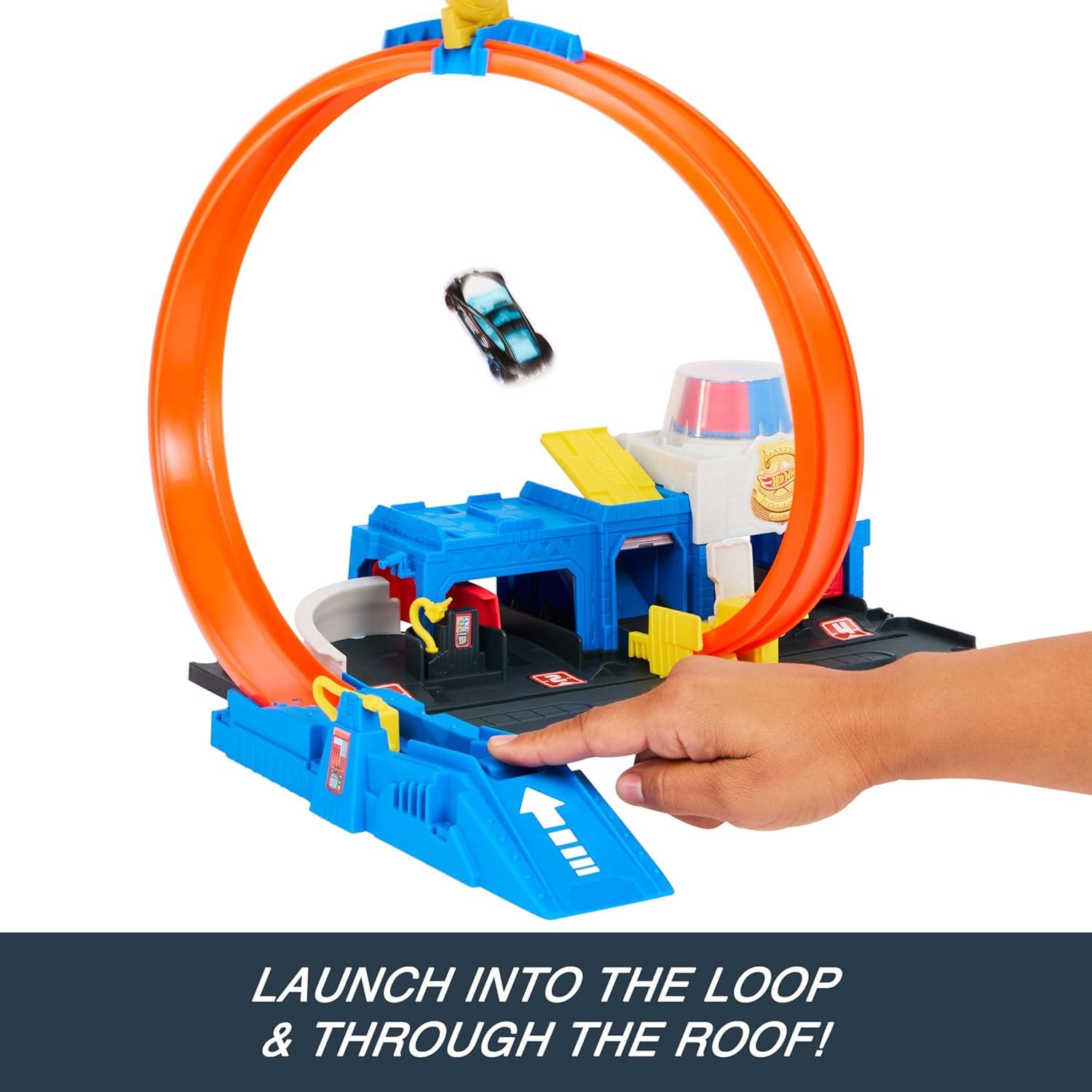 Juego de Pista de Autos Hot Wheels Super Estación Policía