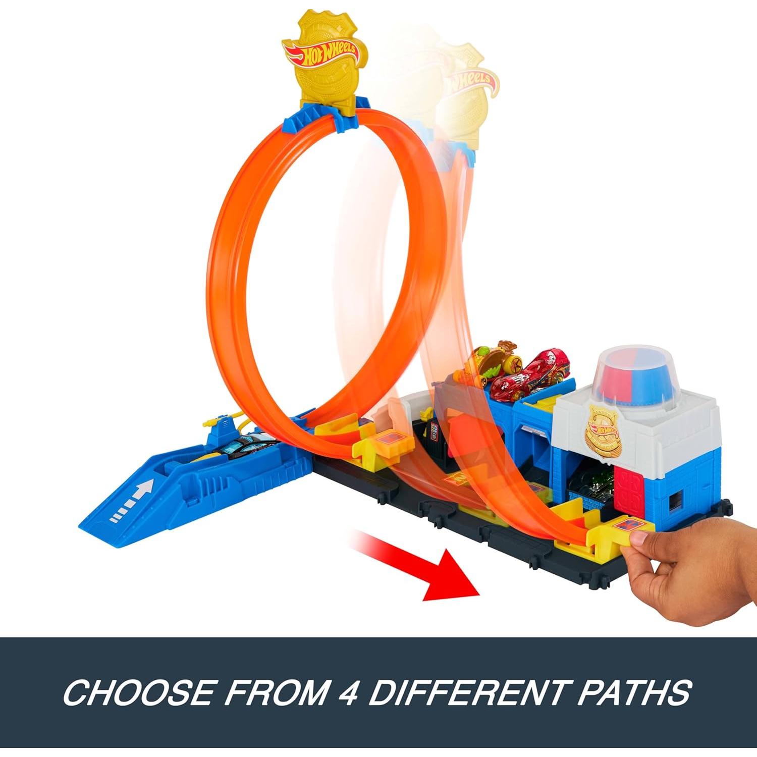 Juego de Pista de Autos Hot Wheels Super Estación Policía