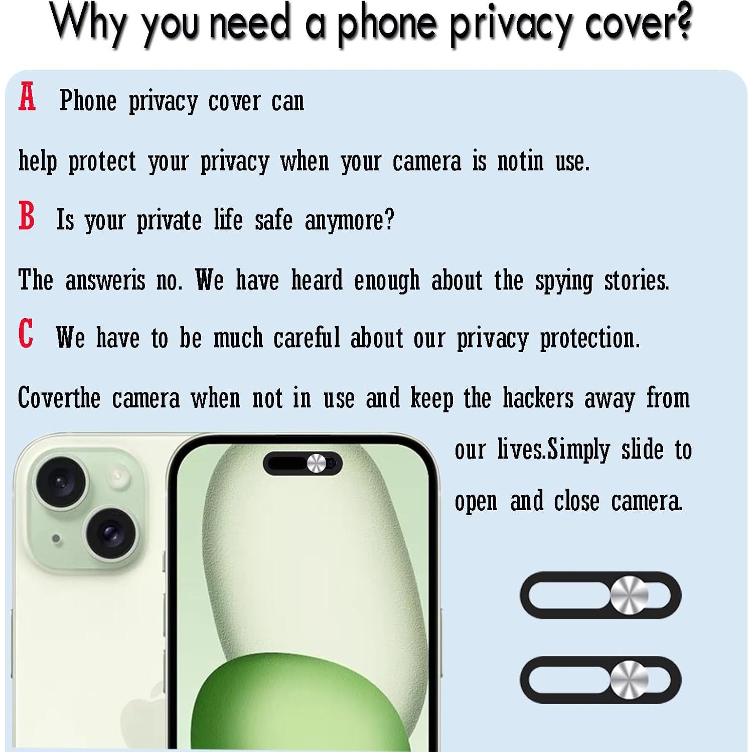 Cubierta de Webcam Peramarl Plata 2PCS para iPhone 14/15/16