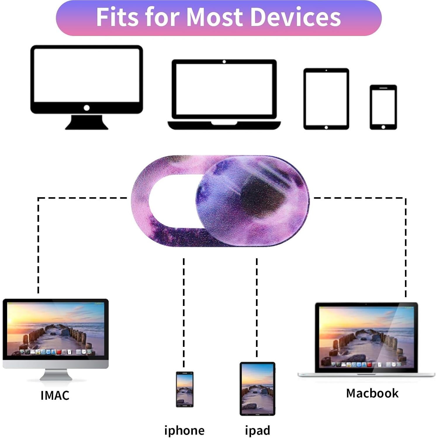 8 Cubiertas de Webcam Cielo Estrellado Amabro - Protección Privacidad