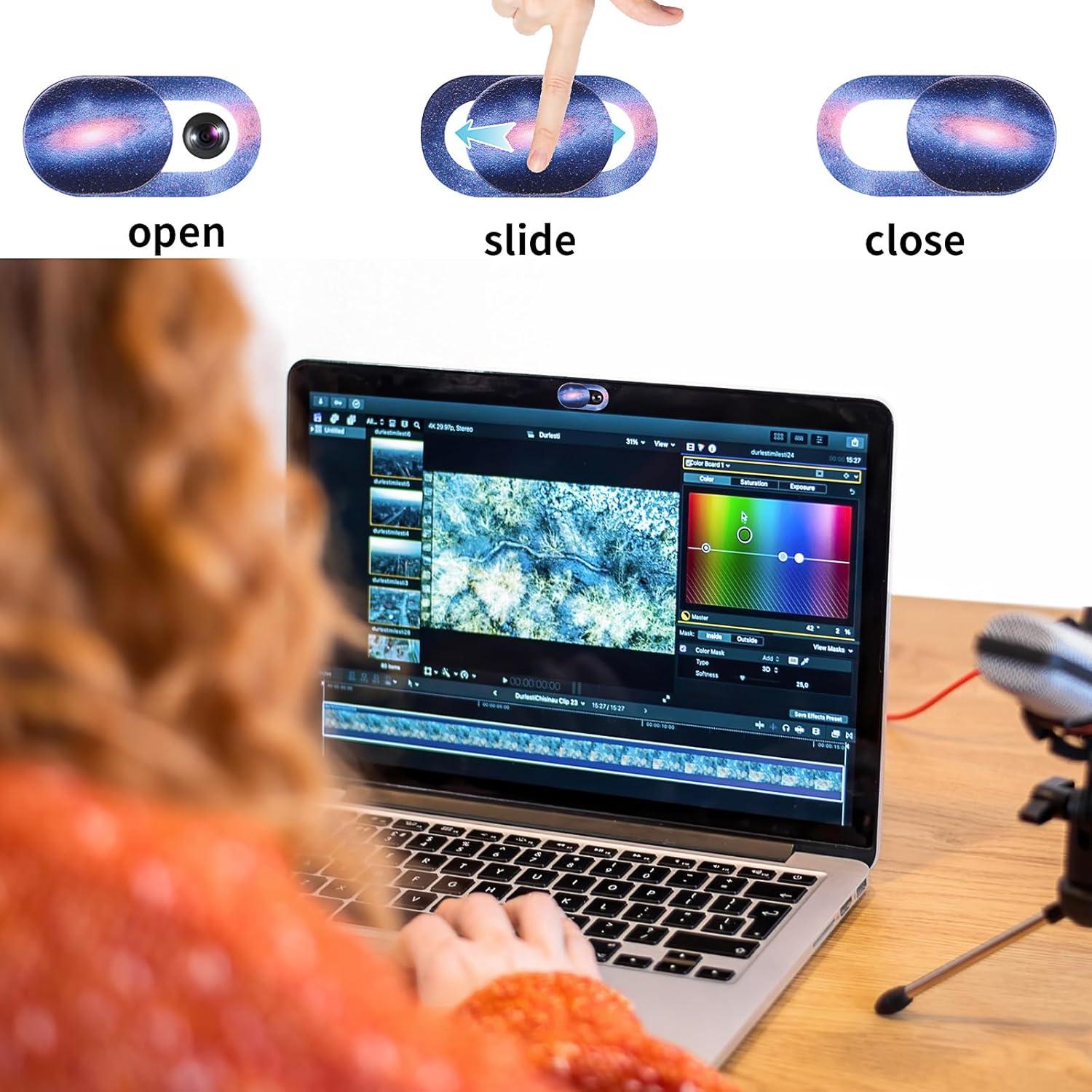 8 Cubiertas de Webcam Cielo Estrellado Amabro - Protección Privacidad