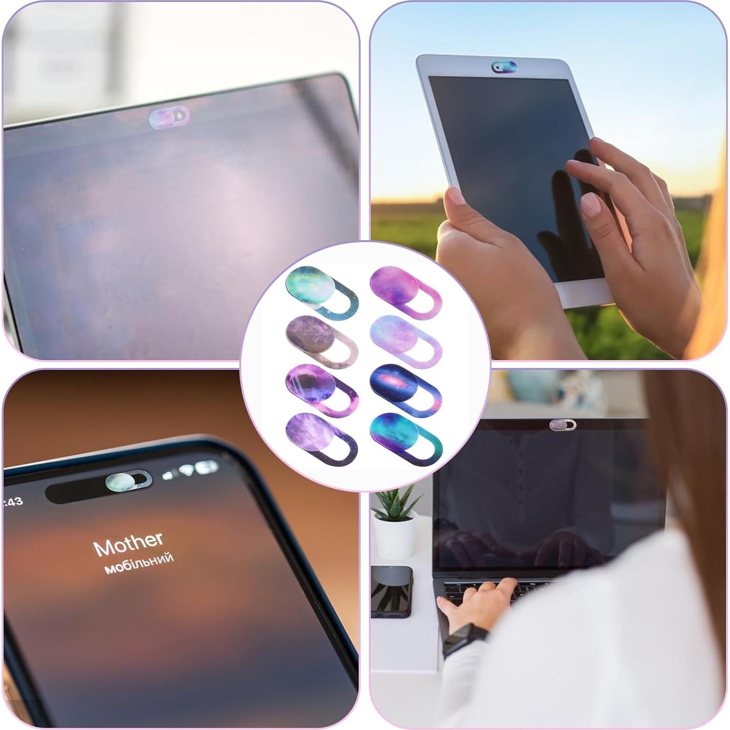 8 Cubiertas de Webcam Cielo Estrellado Amabro - Protección Privacidad