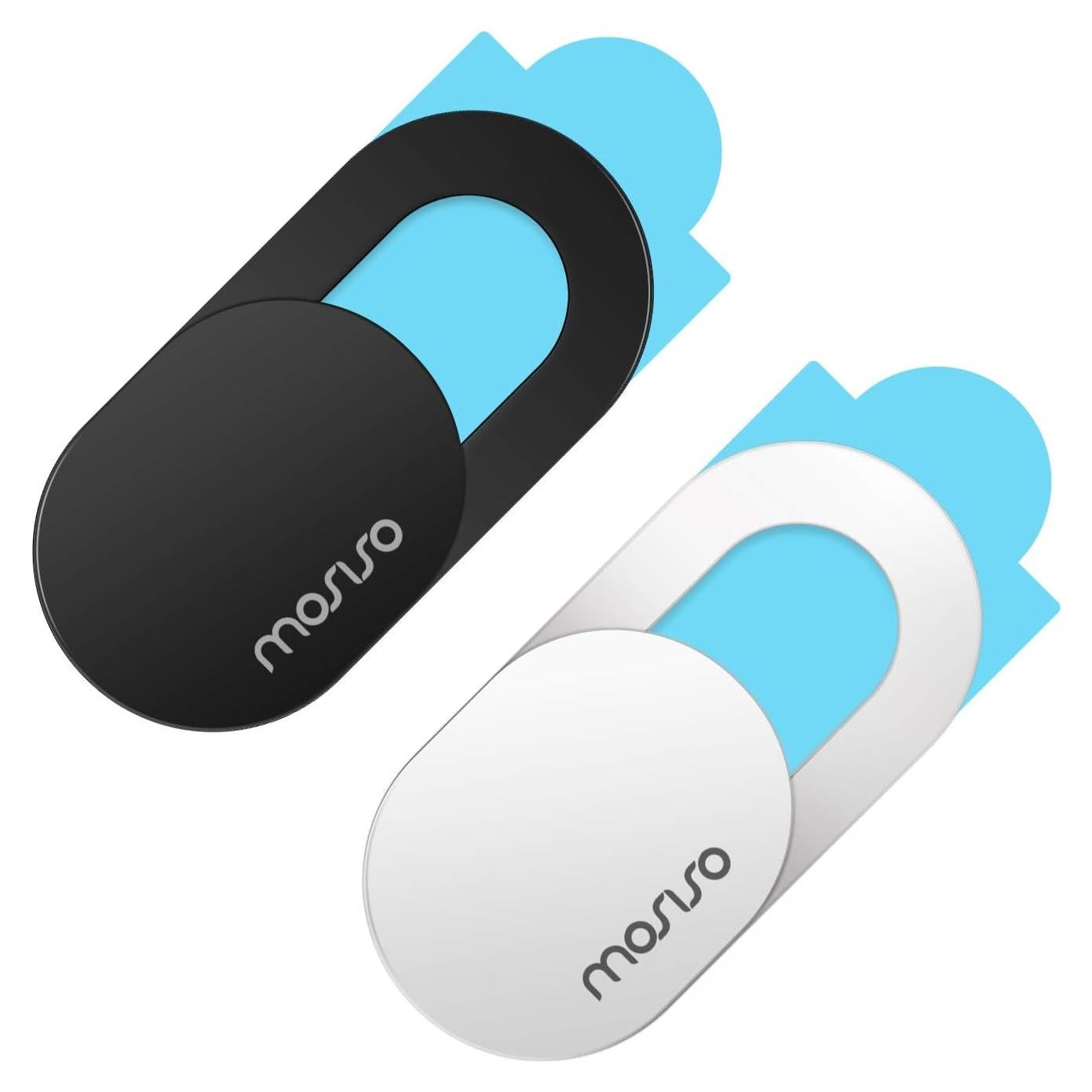 Cubierta de Webcam MOSISO Ultra Delgado 2 Piezas Blanco Negro