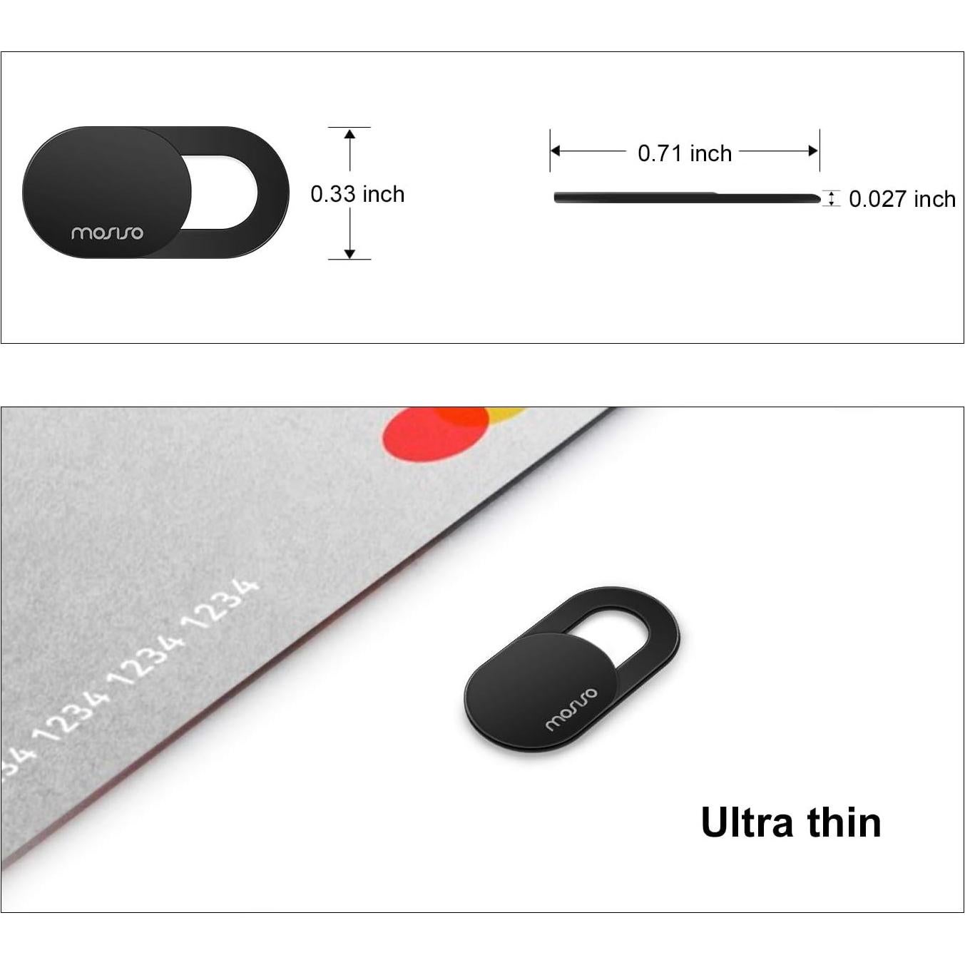 Cubierta de Webcam MOSISO Ultra Delgado 2 Piezas Blanco Negro