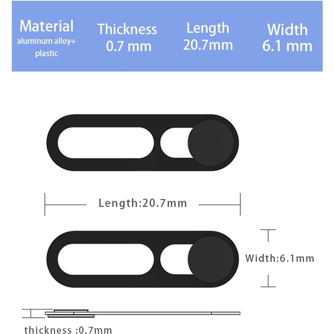 Cubierta de Cámara Frontal Peramarl para iPhone 14/15/16 - 2PCS Negro