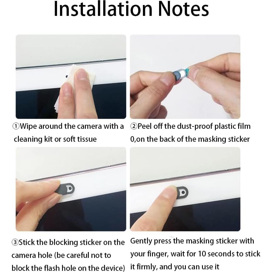 Cubierta de Webcam Eledabra 3PCS Panda Negro 0.7mm