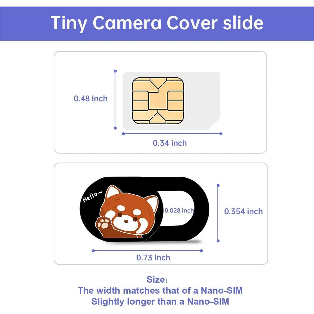 Cubierta Webcam Deslizante DR. PANDACAT Panda Rojo 3 Paquete