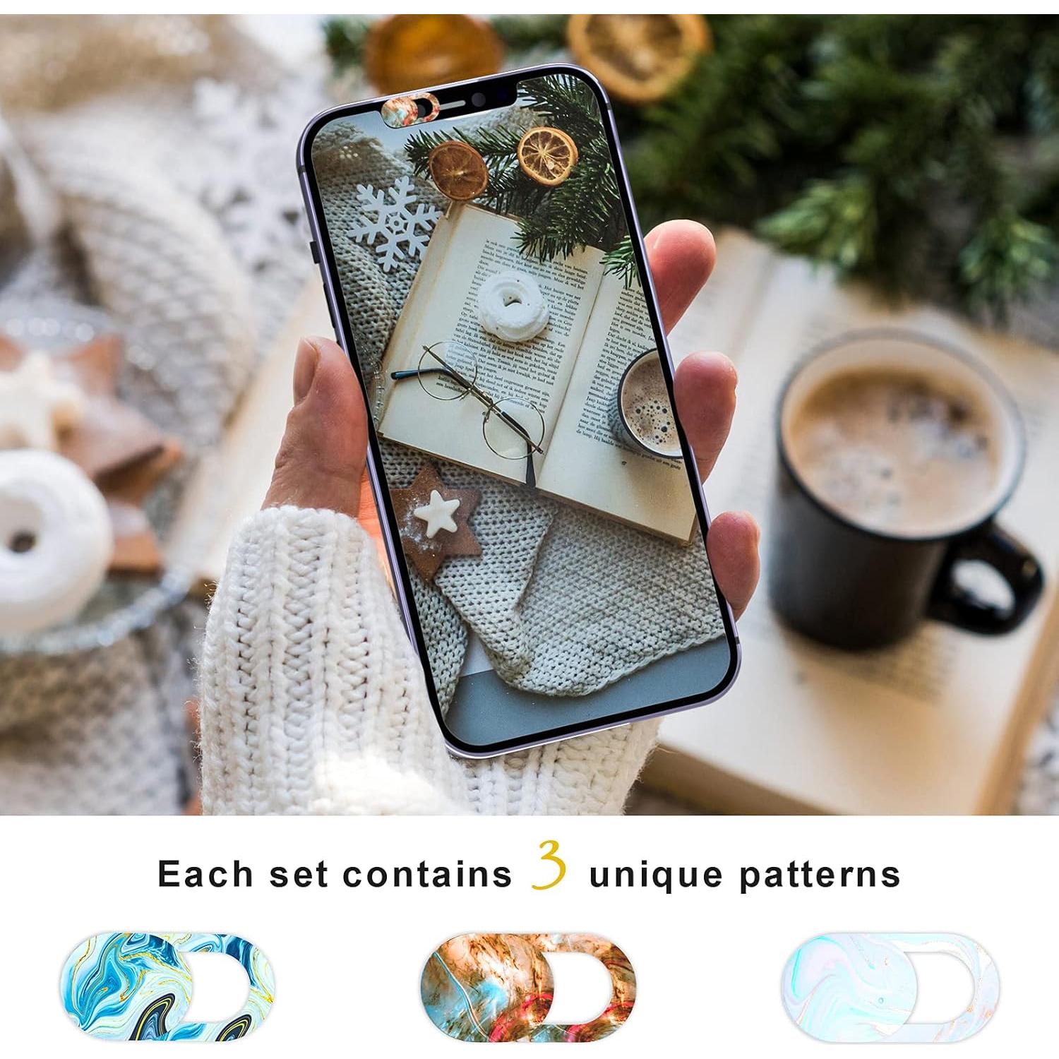 Cubiertas de Webcam Leadiy Marmoleado 3PCS para Laptop