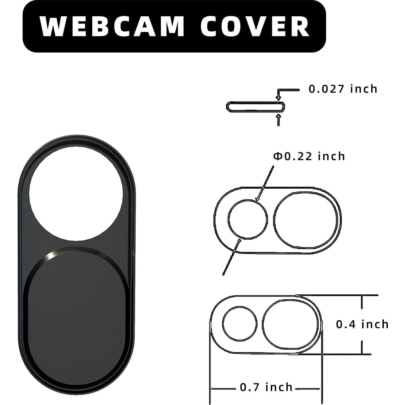 INT'L Flyer Webcam Cover Slide [3-Pack], 0.027 Inch Ultra-Thin Metal Material, Suitable for Laptops, Tablets and Mobile Phones, Refuse Spying, Privacy Protection