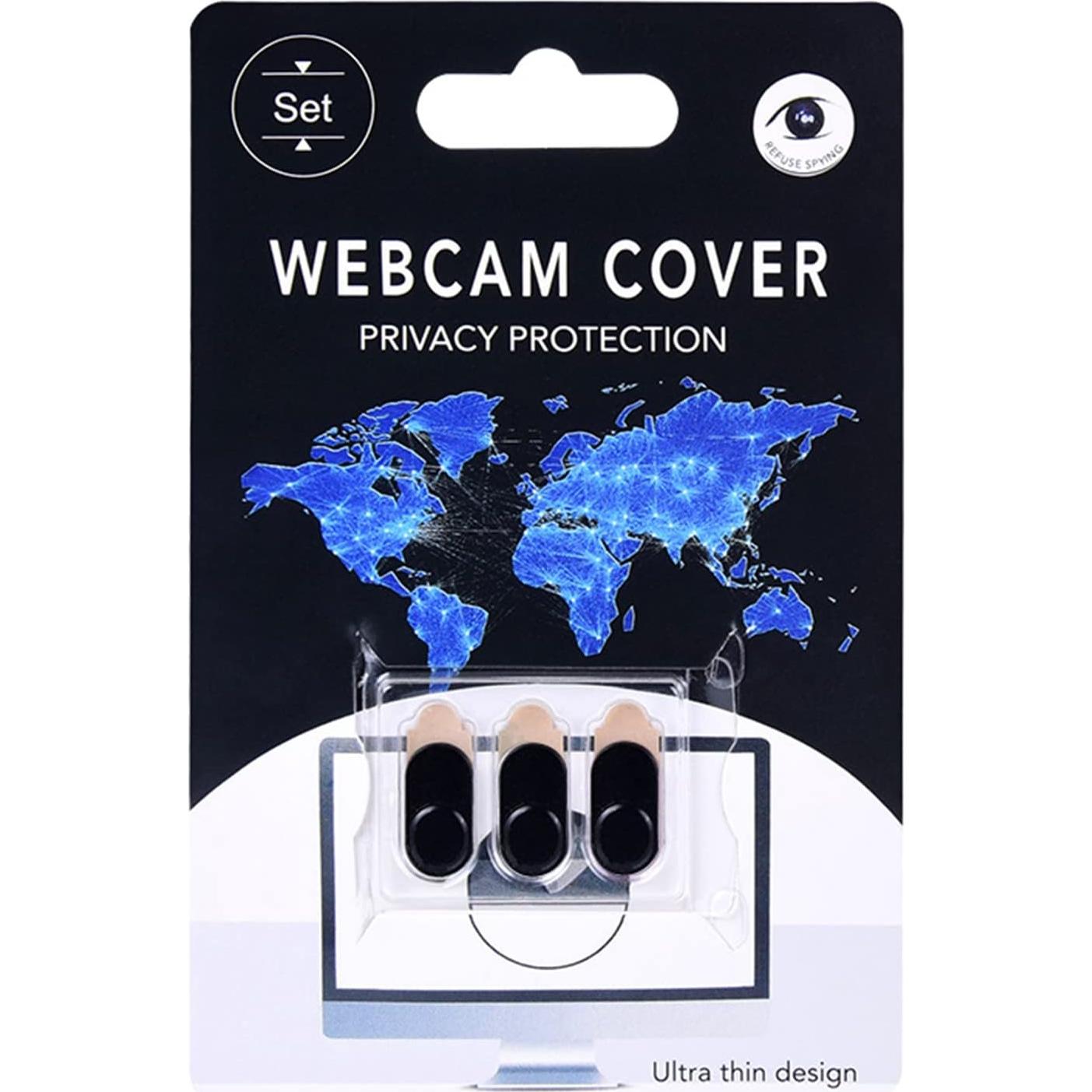 INT'L Flyer Webcam Cover Slide [3-Pack], 0.027 Inch Ultra-Thin Metal Material, Suitable for Laptops, Tablets and Mobile Phones, Refuse Spying, Privacy Protection