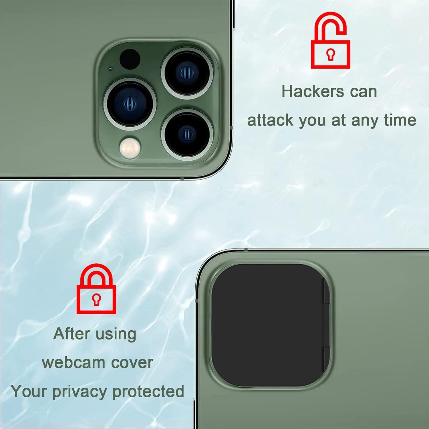 Cubierta de Cámara MakLuen Verde para Phone 13 Pro/Pro Max