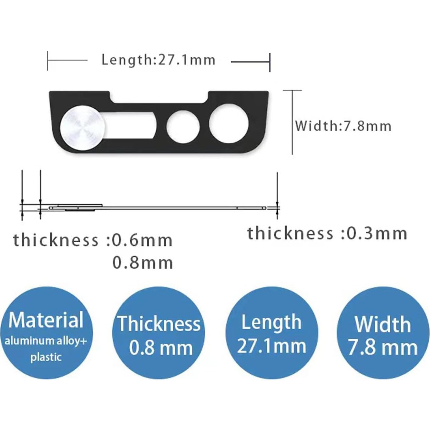 Protector de Lente de Cámara Peramarl para iPhone 13/13Pro/13mini/13Pro Max - Plata