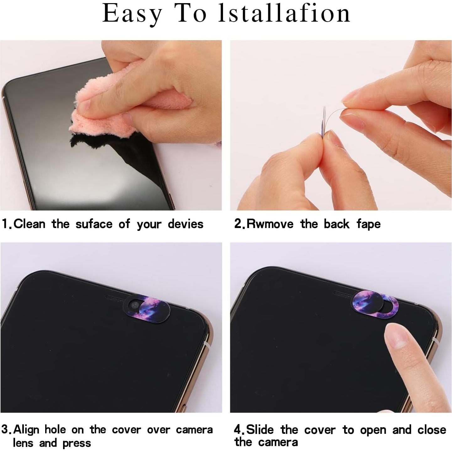 10pcs Laptop Camera Cover Slide Universe Webcam Cover Slide Starry Sky Ultra Thin Web Camera Cover for Laptop Desktop PC MacBook Pro iPad Smartphone Tablet Privacy Security Camera Blocker