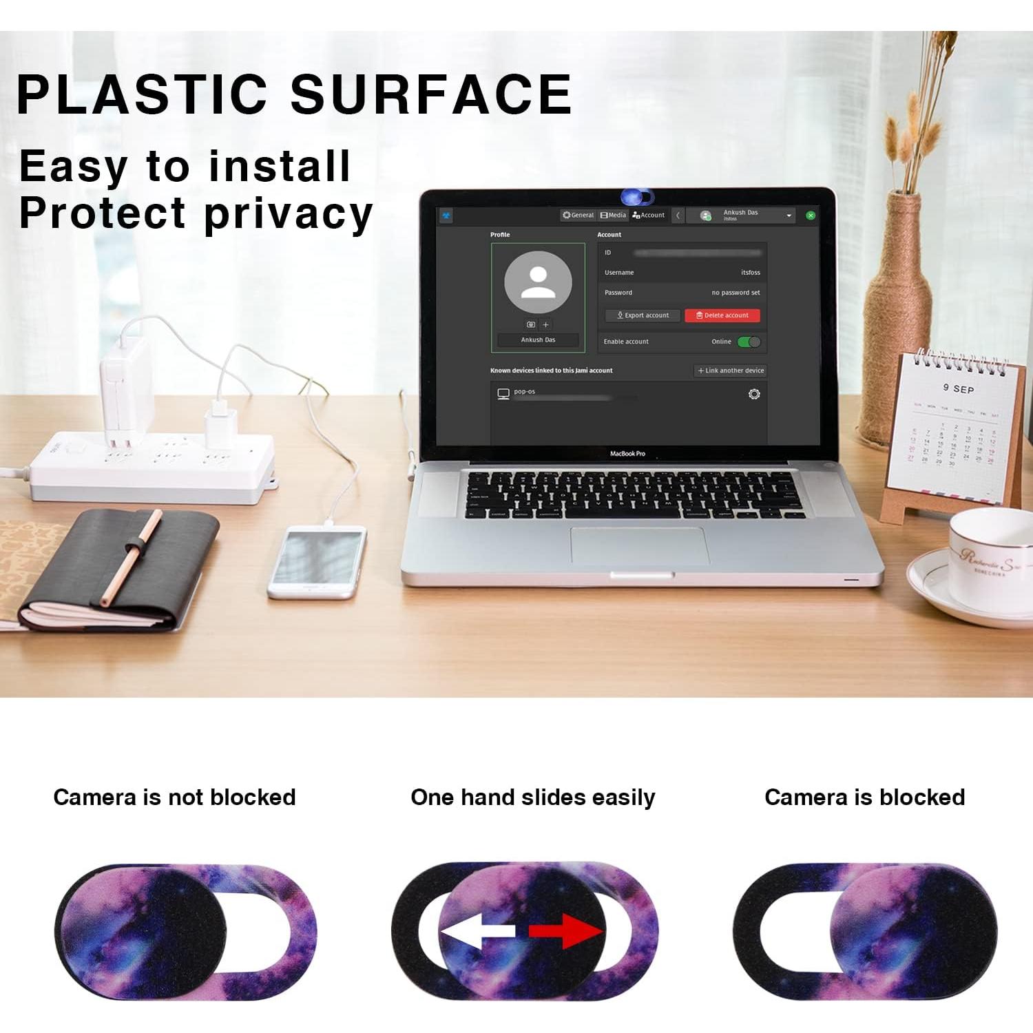 10pcs Laptop Camera Cover Slide Universe Webcam Cover Slide Starry Sky Ultra Thin Web Camera Cover for Laptop Desktop PC MacBook Pro iPad Smartphone Tablet Privacy Security Camera Blocker