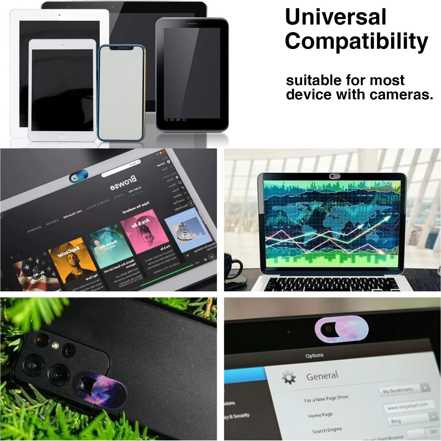 10pcs Laptop Camera Cover Slide Universe Webcam Cover Slide Starry Sky Ultra Thin Web Camera Cover for Laptop Desktop PC MacBook Pro iPad Smartphone Tablet Privacy Security Camera Blocker