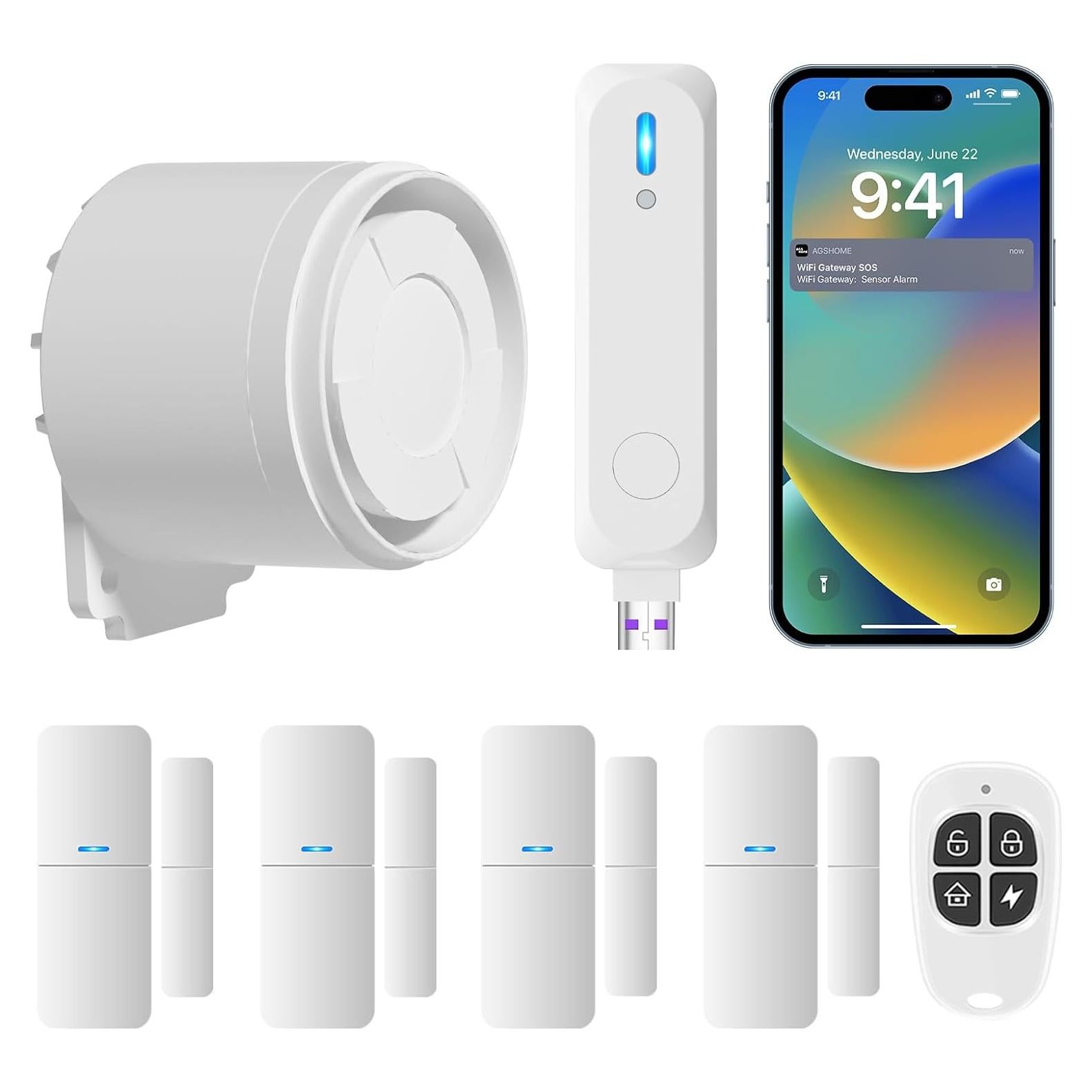 Sistema de Alarma Inalámbrico GRSICO 7 Piezas 130dB