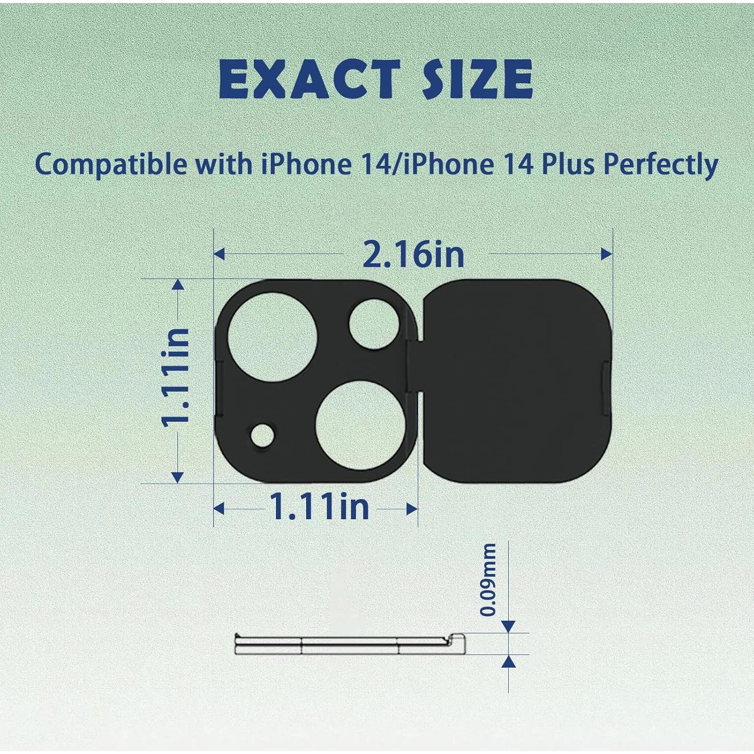 Cubierta de Cámara MakLuen para iPhone 14/14 Plus - Negro