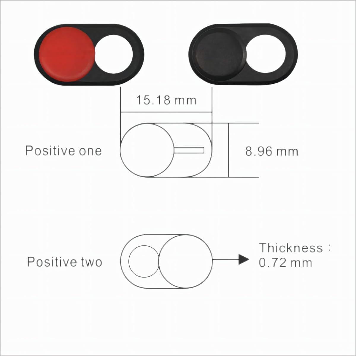 Fundas para Webcam JiSiTeCai - Paquete de 2, Rojo y Negro