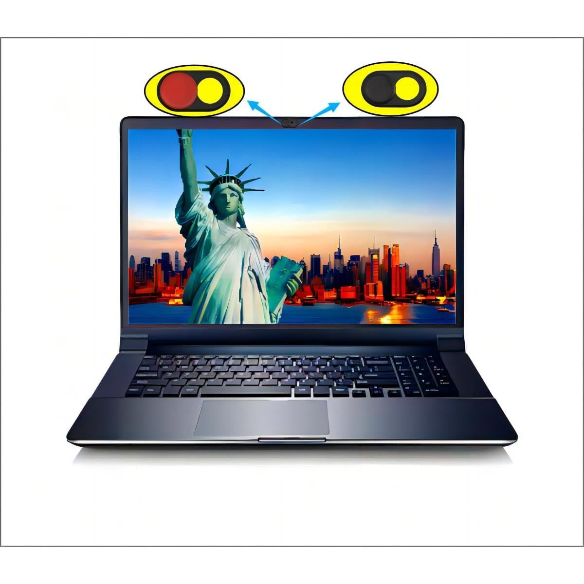 Fundas para Webcam JiSiTeCai - Paquete de 2, Rojo y Negro