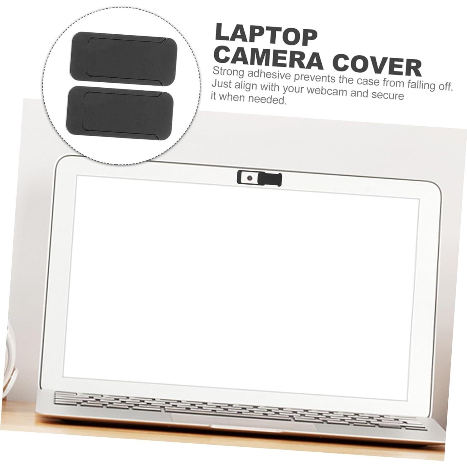 2Pcs Laptop Camera Cover Slide Black Privacy Protector for Webcam Compatible with MacBook Easy to Install and Use