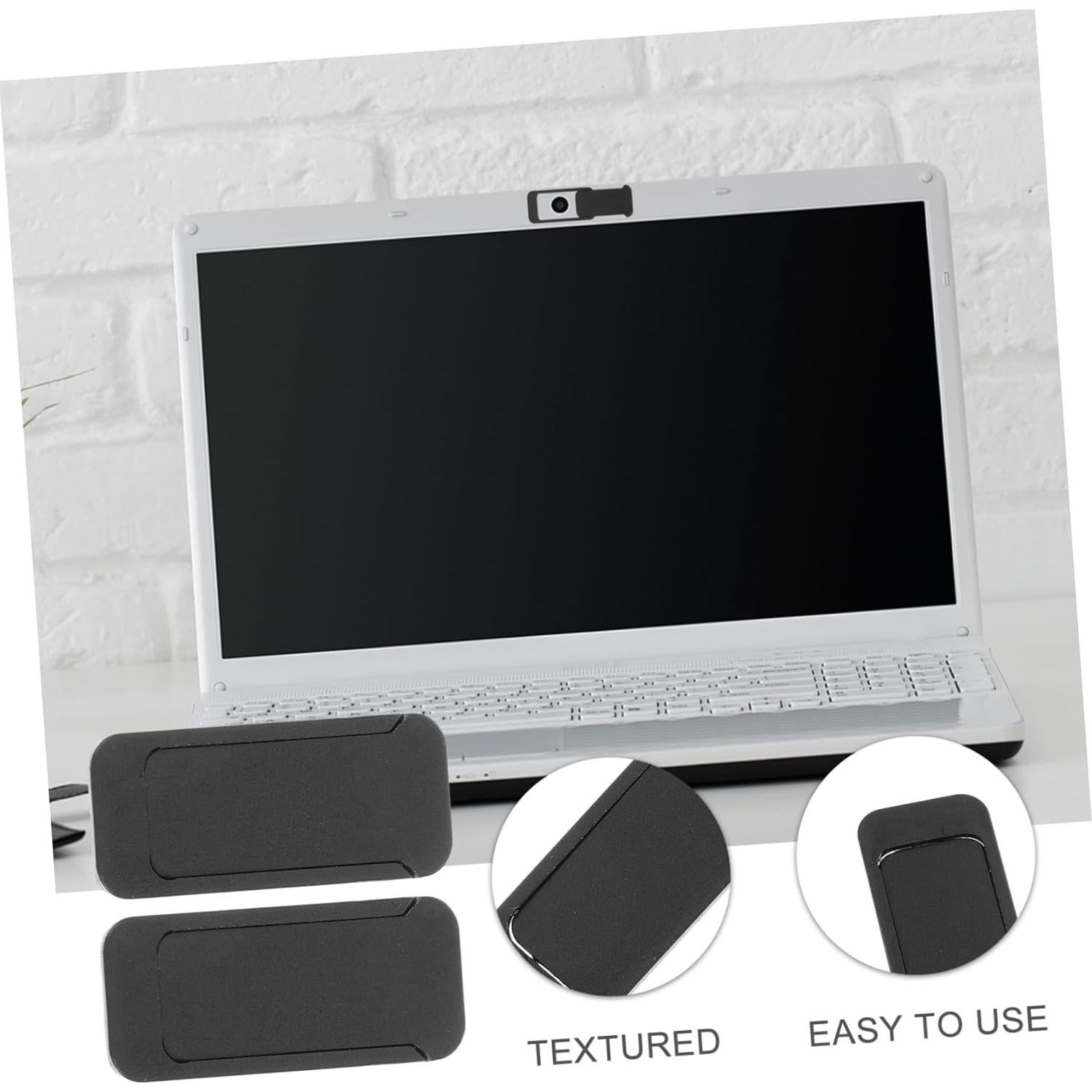 2Pcs Laptop Camera Cover Slide Black Privacy Protector for Webcam Compatible with MacBook Easy to Install and Use
