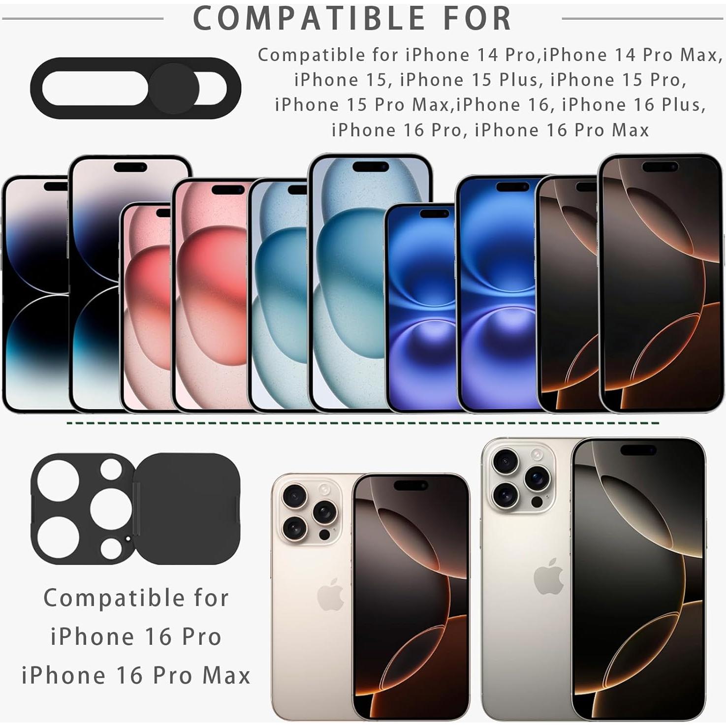 Cubierta de Privacidad EYSOFT para iPhone 16 Pro/Max - 2 Piezas