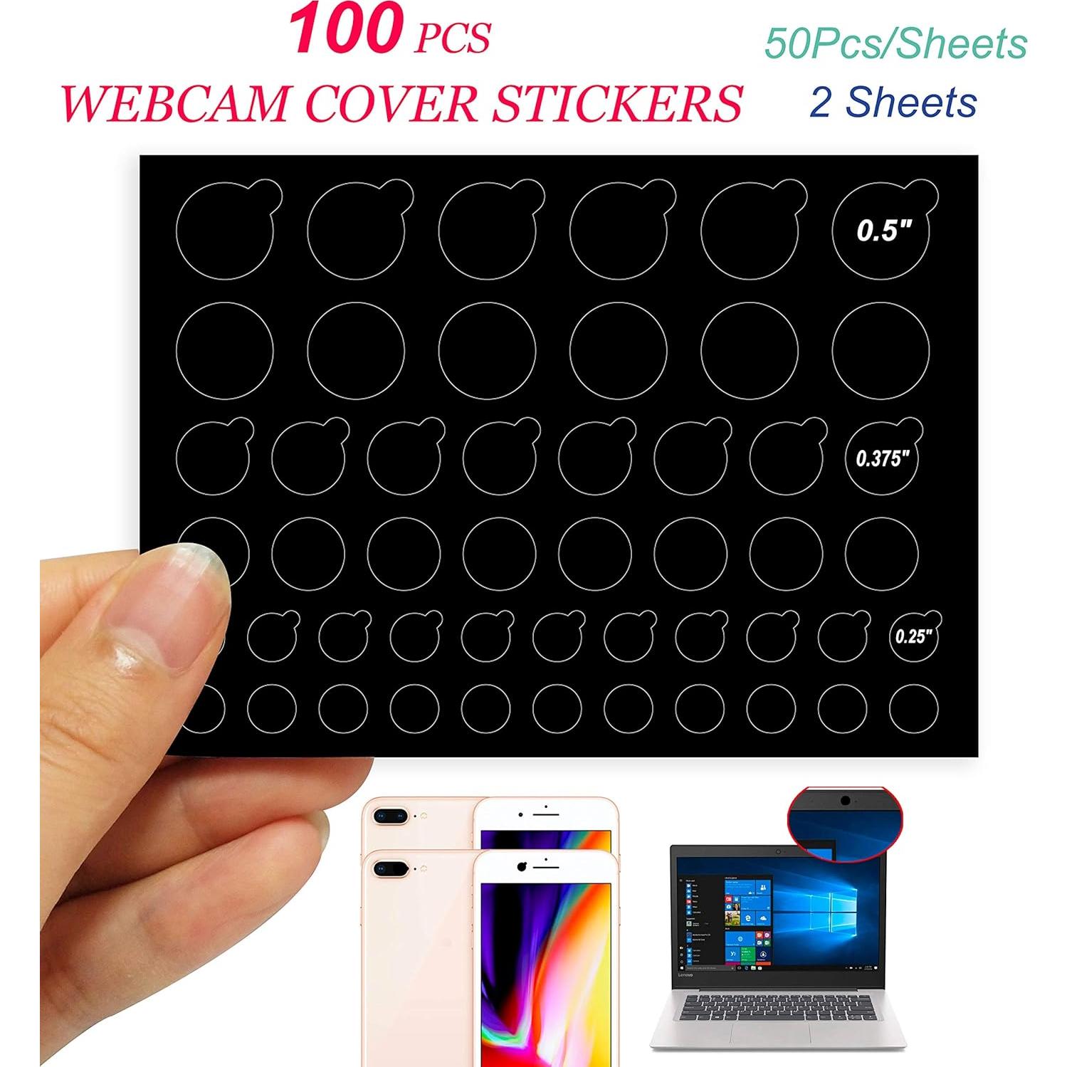 Cubiertas de Privacidad para Webcam TINGYI - 100 Stickers Negros