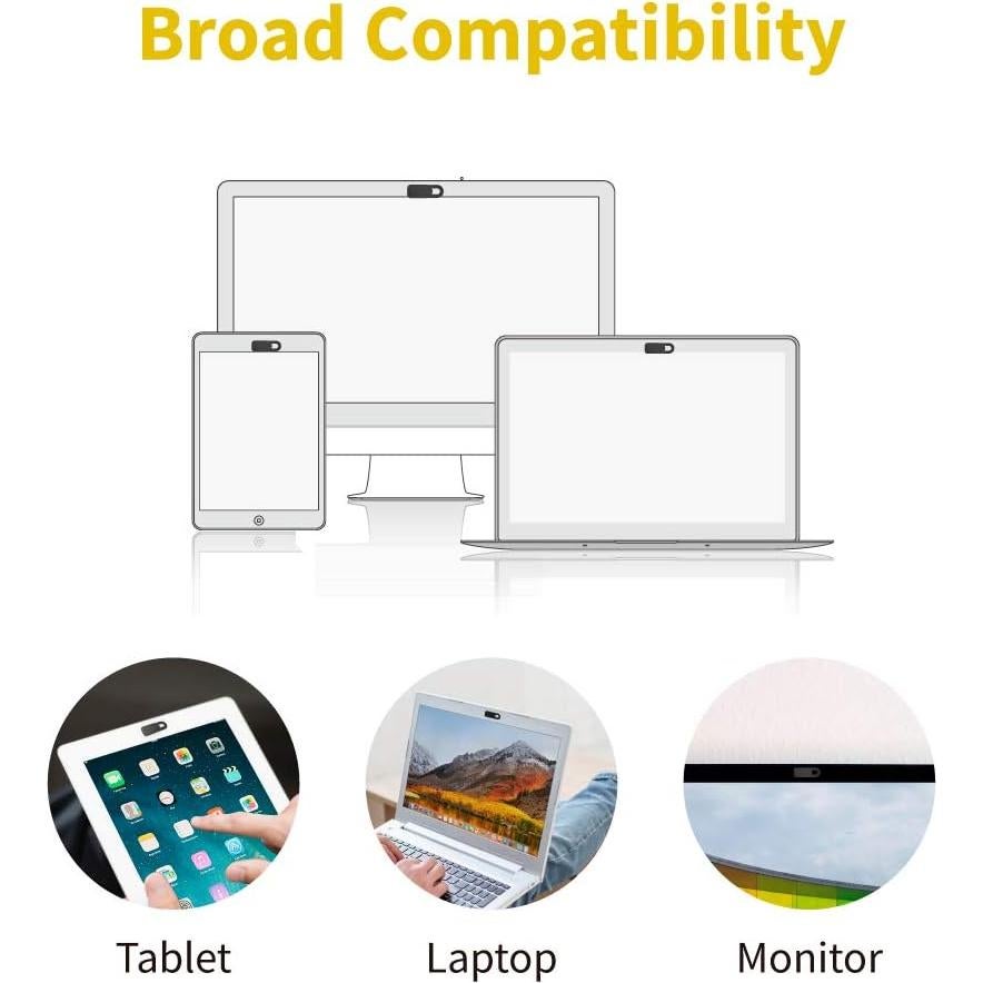 Cubierta Deslizante para Webcam SenseAGE - 3 Piezas, Negro