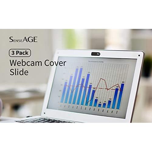 Cubierta Deslizante para Webcam SenseAGE - 3 Piezas, Negro