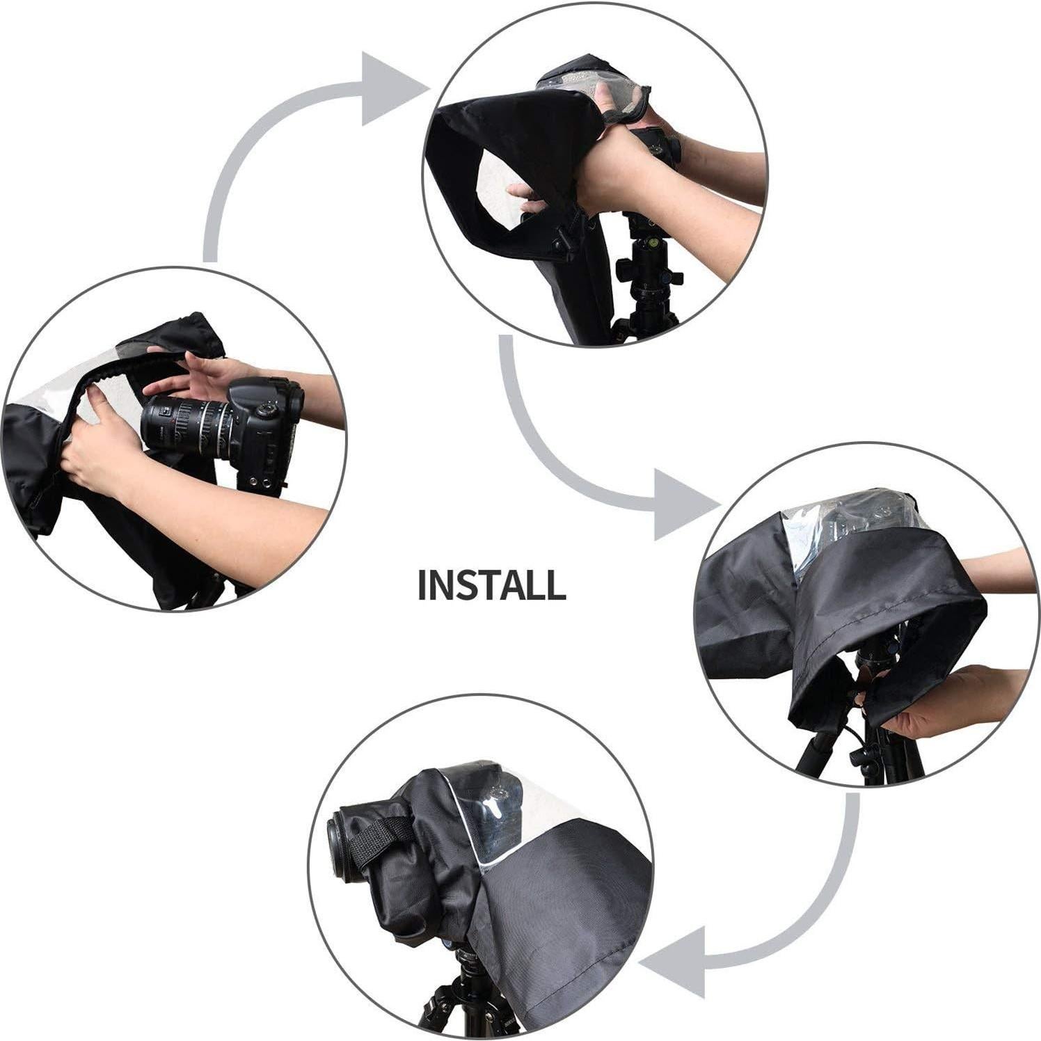 Cubierta de Lluvia WANBY para Cámara DSLR Impermeable Negra