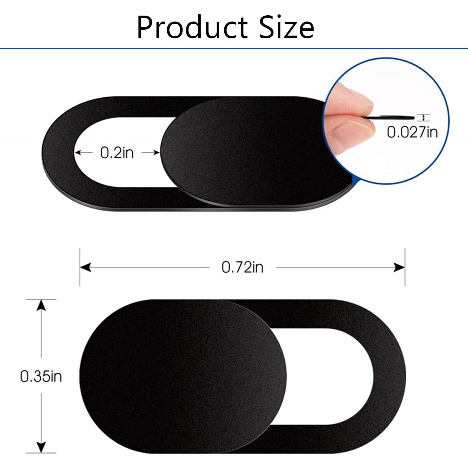 Set de 10 Cubiertas de Webcam MUBUY-GOL Ultra Fina Negra