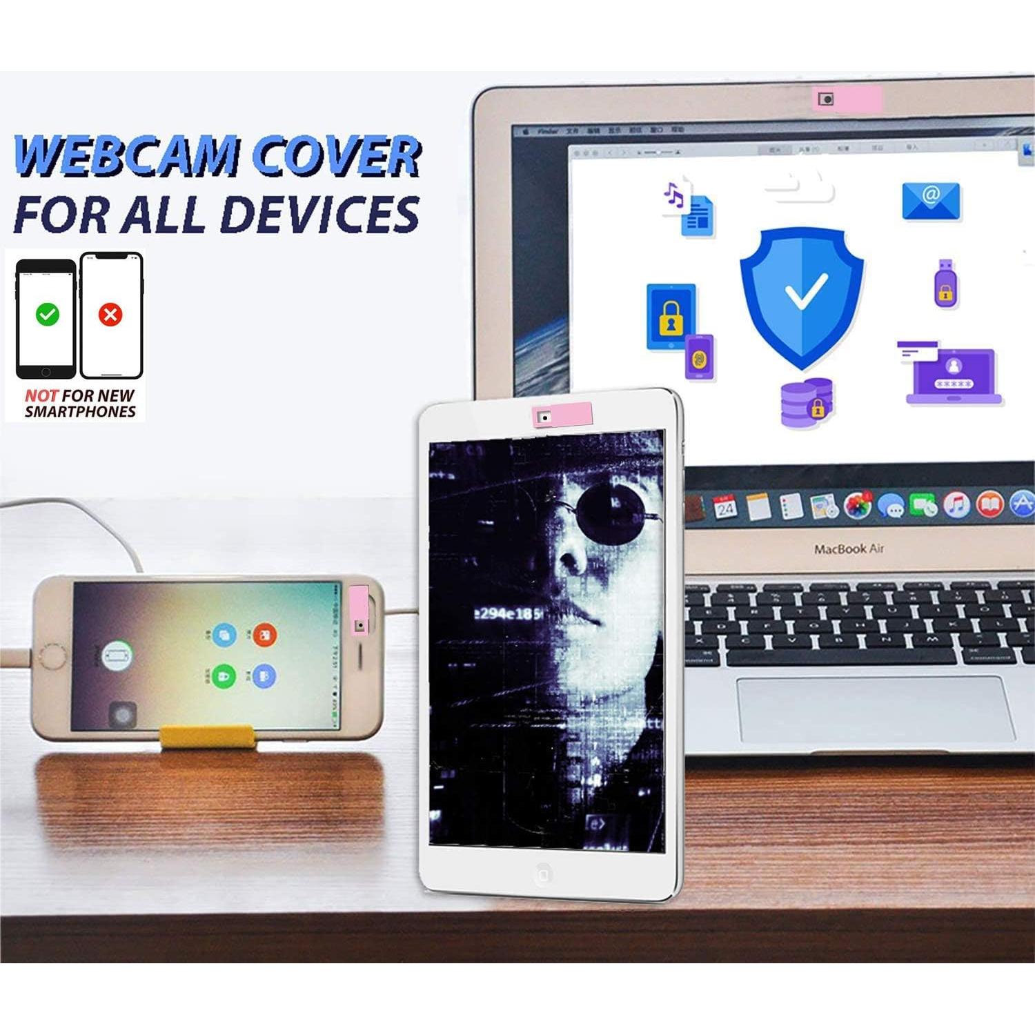 Huaxi Ultra-Thin Webcam Cover Slide Laptop Camera Cover Sticker Blocker for Laptop Apple MacBook iMac iPad Cell Phone Tablet Echo Show Anti Spy Privacy (Pink)