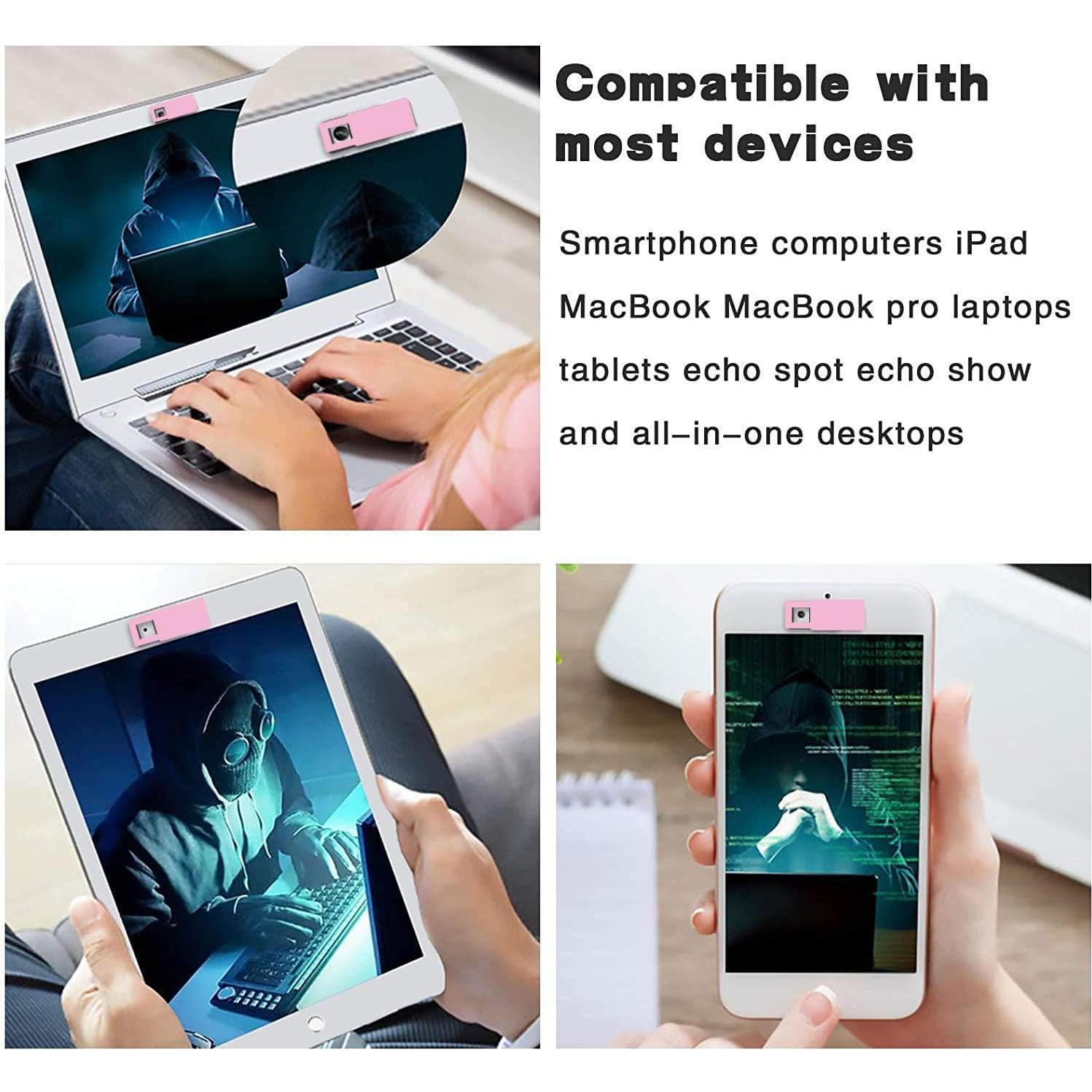 Huaxi Ultra-Thin Webcam Cover Slide Laptop Camera Cover Sticker Blocker for Laptop Apple MacBook iMac iPad Cell Phone Tablet Echo Show Anti Spy Privacy (Pink)