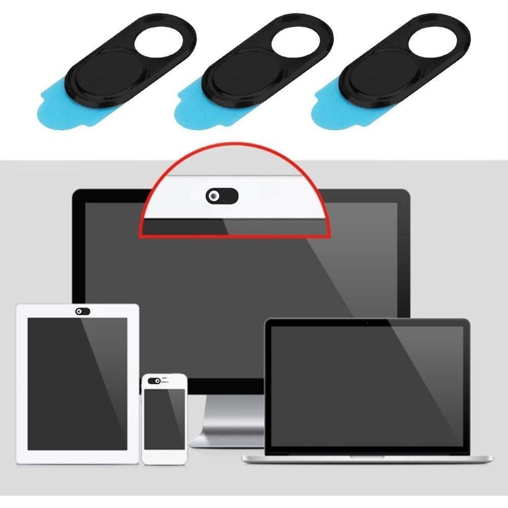 Cubierta de Webcam ASHATA Ultra Fina Negra - 3 Piezas