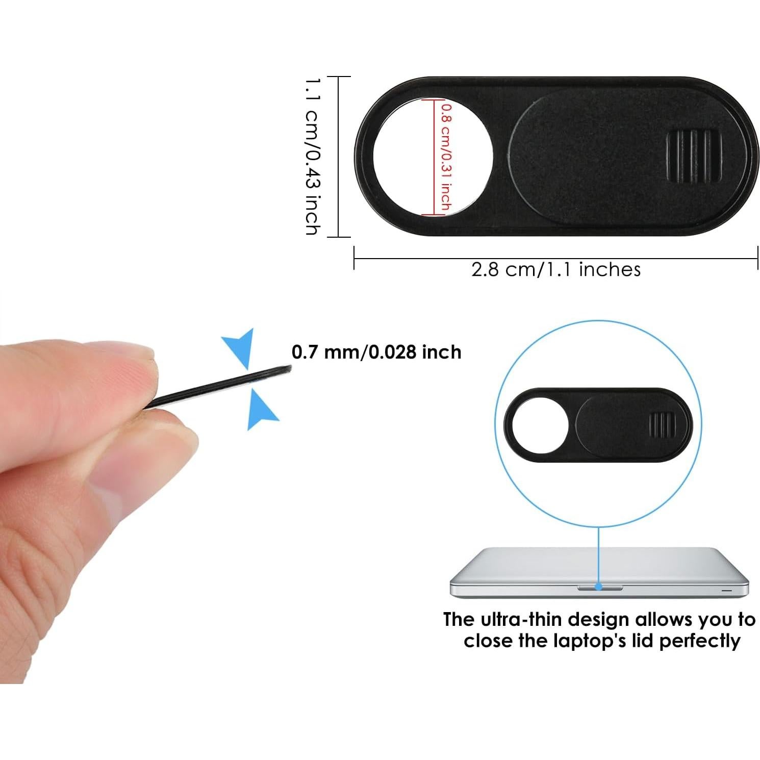 Cubierta Deslizante de Privacidad para Cámara Web DS. ESTILO DISTINTIVO - 6 Piezas