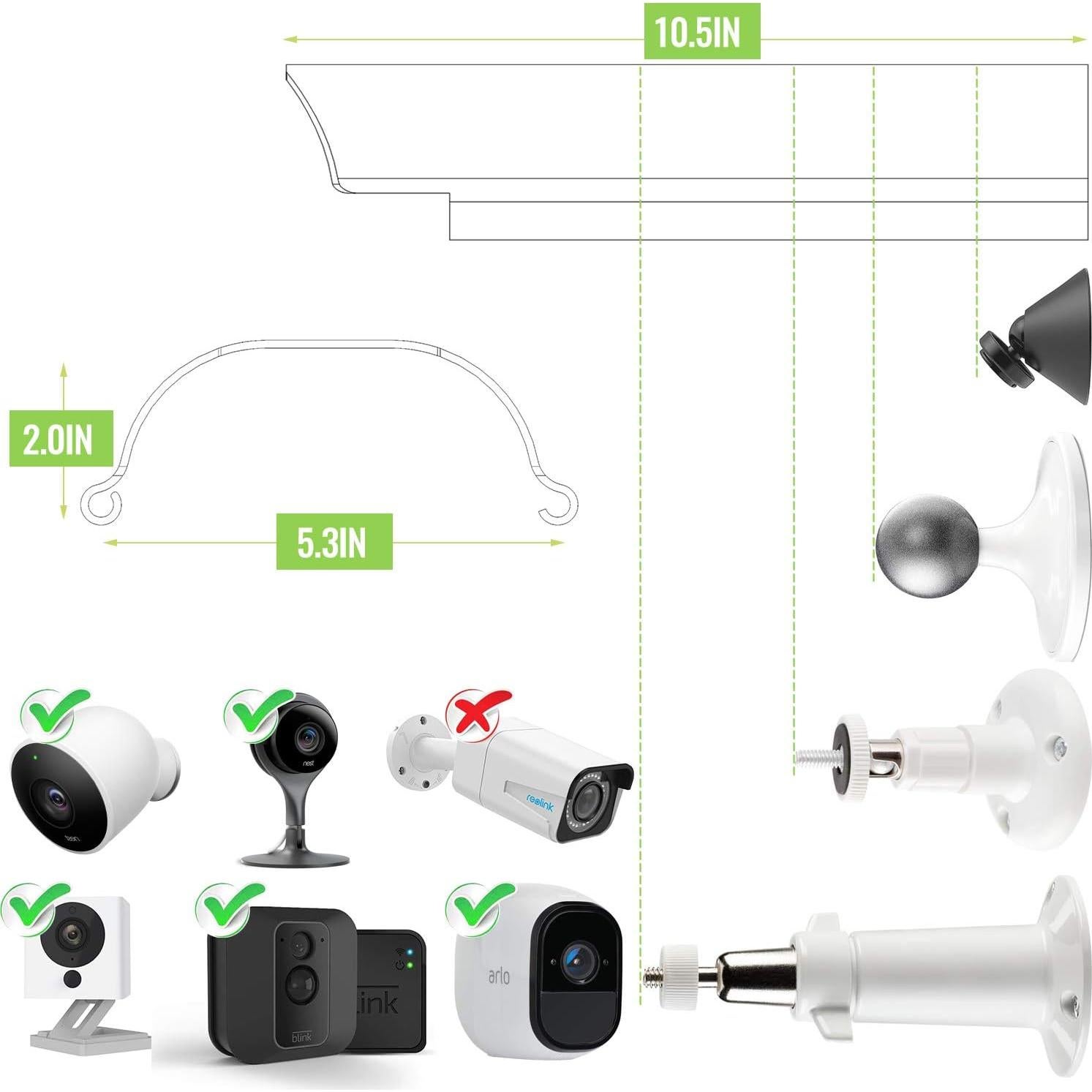 Cubierta para cámara Uogw blanca, protección sol y lluvia, 27x14cm