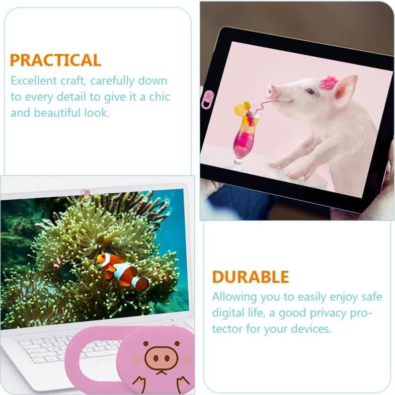 3 Piezas Cubierta Deslizante Webcam SEWACC Rosa para Laptop