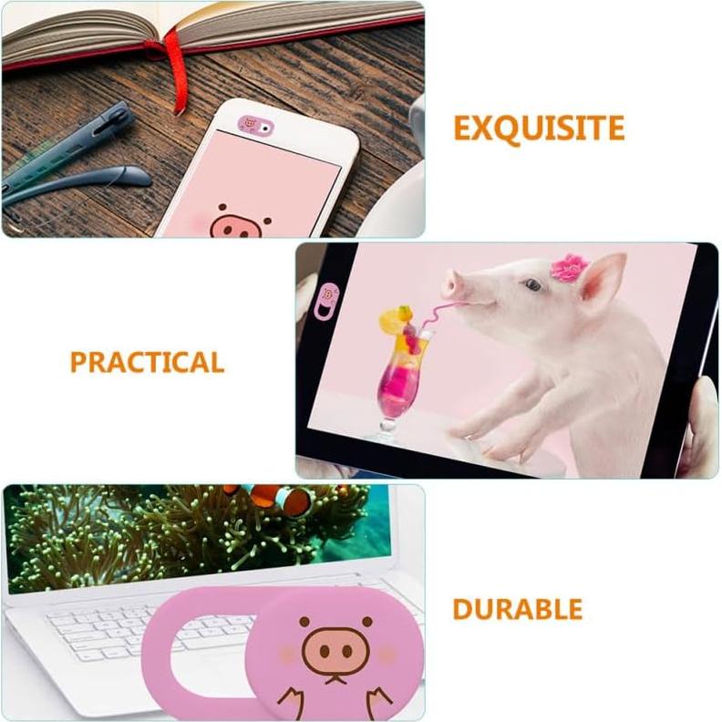 3 Piezas Cubierta Deslizante Webcam SEWACC Rosa para Laptop