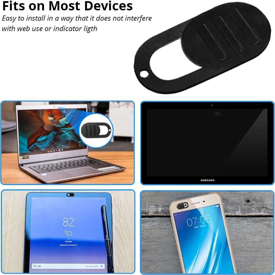 Laptop Camera Cover Slide, Textured Ultra-Thin 0.03 Inch Webcam Cover for iPhone iPad MacBook iMac Camera Blocker Slider Great for Privacy [3-Pack]