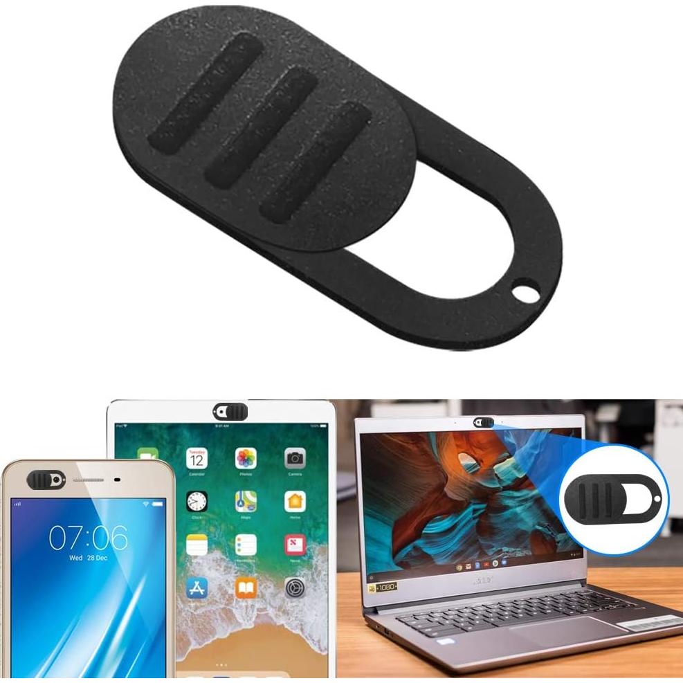 Laptop Camera Cover Slide, Textured Ultra-Thin 0.03 Inch Webcam Cover for iPhone iPad MacBook iMac Camera Blocker Slider Great for Privacy [3-Pack]