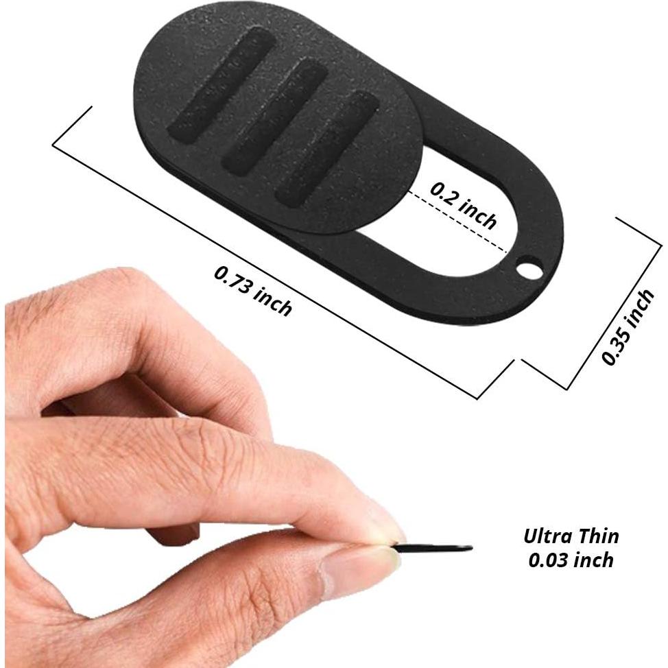 Laptop Camera Cover Slide, Textured Ultra-Thin 0.03 Inch Webcam Cover for iPhone iPad MacBook iMac Camera Blocker Slider Great for Privacy [3-Pack]