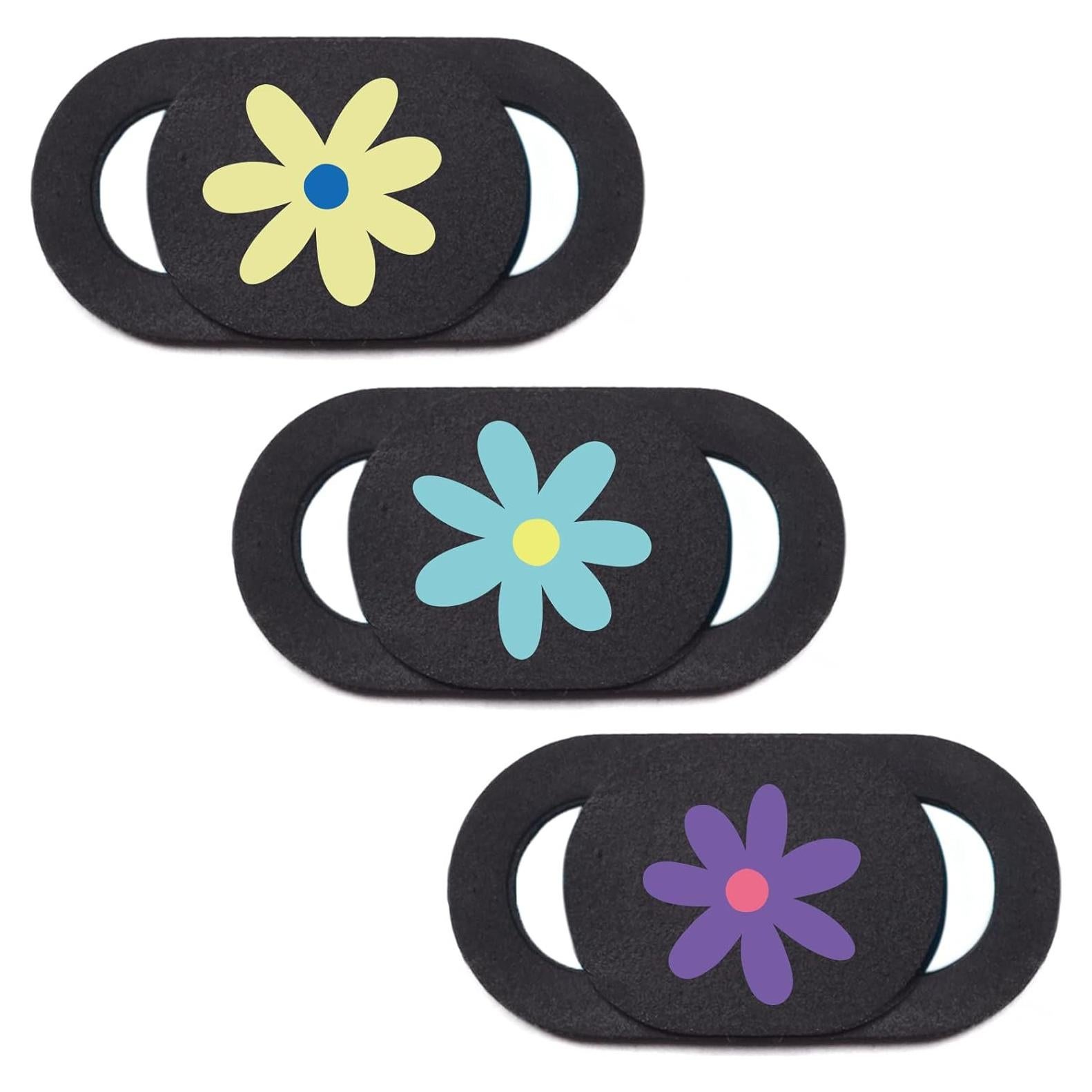 Cubierta de cámara de laptop VeekyVicky - Diseño Flor - 3 Piezas