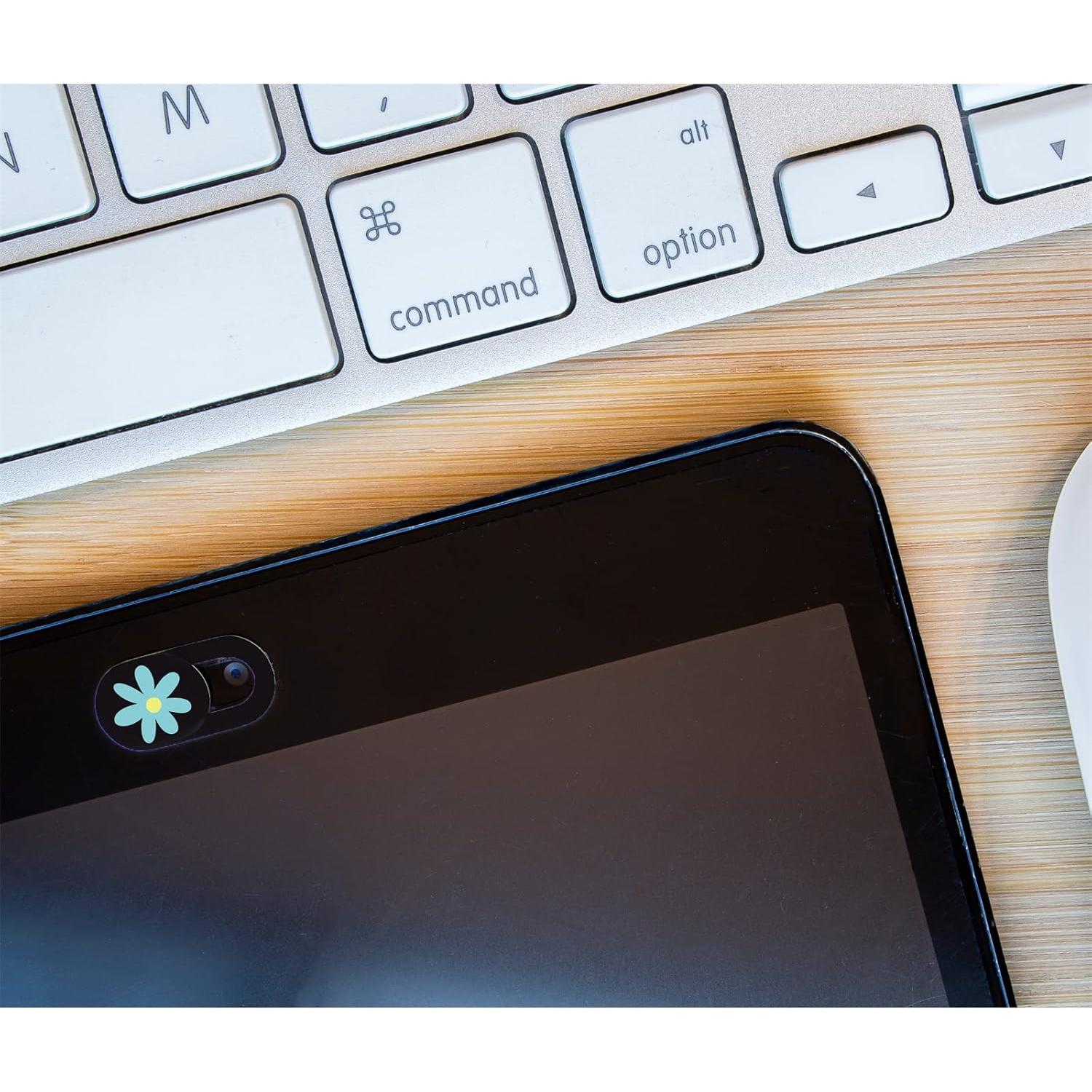 Cubierta de cámara de laptop VeekyVicky - Diseño Flor - 3 Piezas