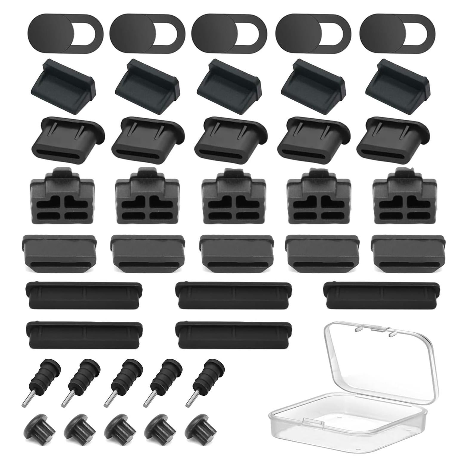 40 Tapas de Silicona Antipolvo OPSFALCON para Puertos USB y Más